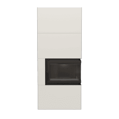 Kominek powietrzny ILDNORD BERGEN BOX prawy 8 kW Ø 180 w obudowie BIANCO