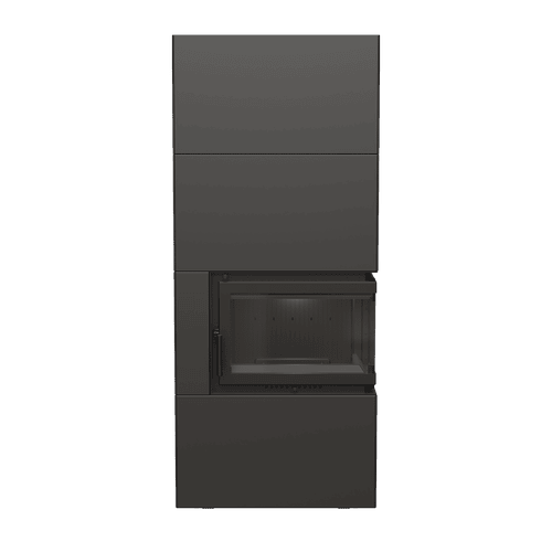 Modular fireplace ILDNORD BERGEN BOX right 8 kW Ø 180 in a BLACK casing