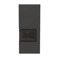 Kominek powietrzny ILDNORD BERGEN BOX lewy 8 kW Ø 180 w obudowie BLACK
