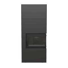Kominek powietrzny ILDNORD BERGEN BOX prawy 8 kW Ø 180 w obudowie BLACK